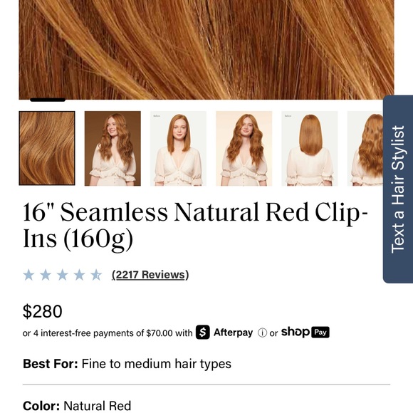 Lux Hair Extensions in Rich Auburn - Picture 6 of 9